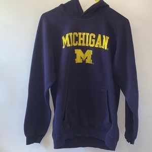 Adidas Youth XL Hooded Michigan Navy Yellow Sweatshirt